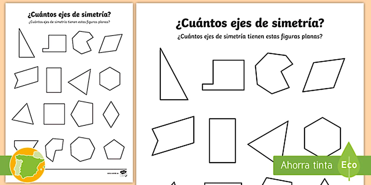 Ficha de actividad: ¿Cuántos ejes de simetría? - Twinkl