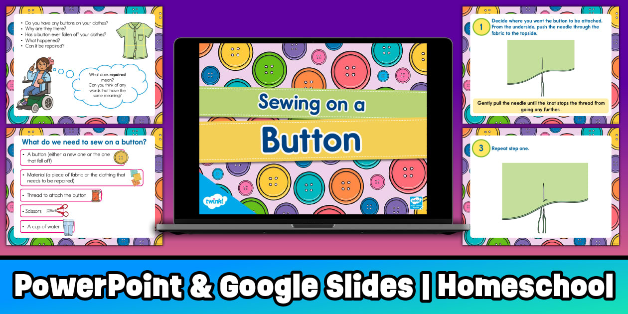 How to Sew on a Button PowerPoint & Google Slides