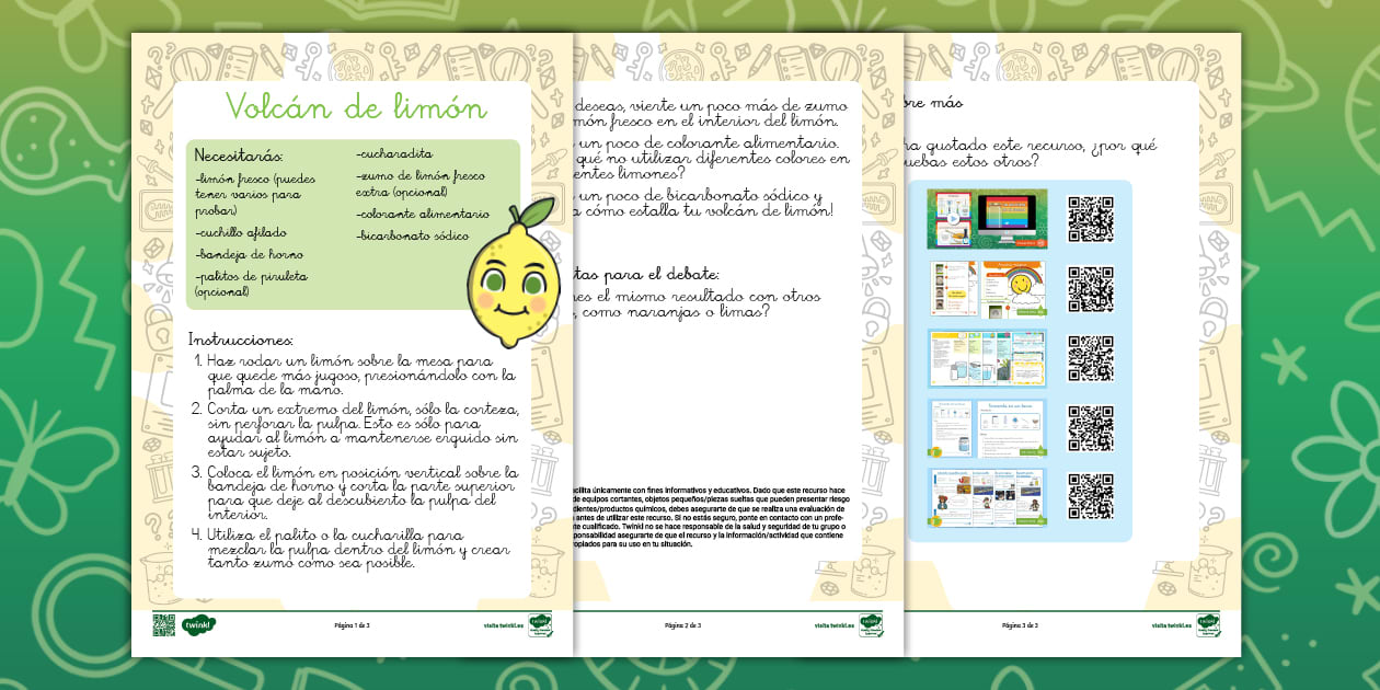 Experimento Científico Volcán De Limón Professor Feito