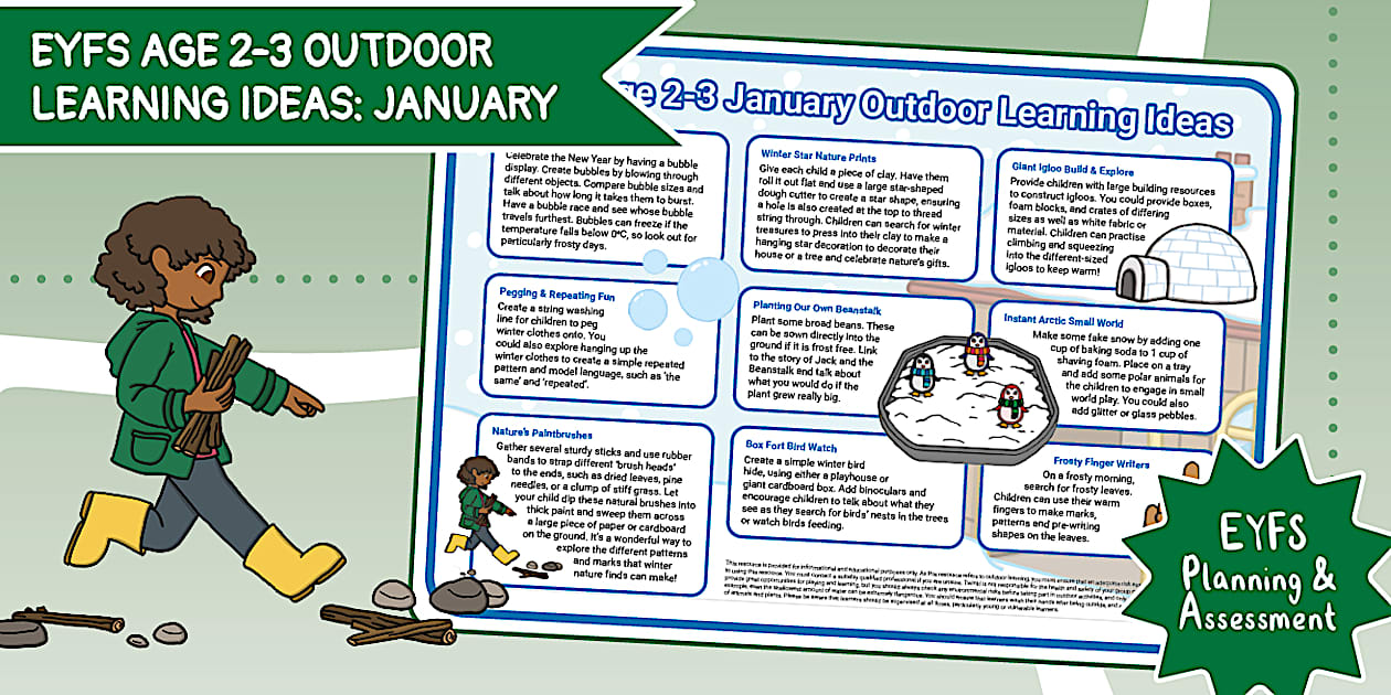 EYFS Age 2-3 Outdoor Learning Ideas: January