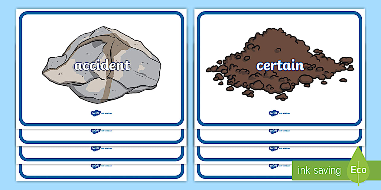 Editable Year 3 and 4 Common Exception Words on Soil and Rocks Display ...