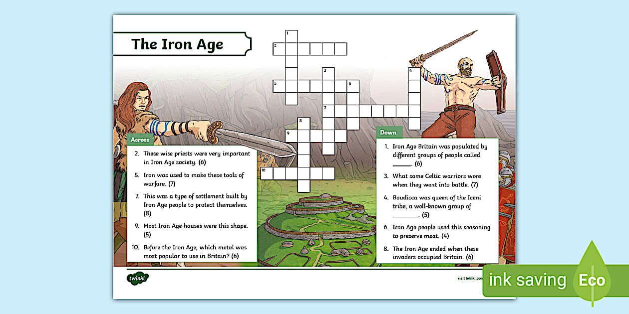 KS2 Iron Age Crossword (teacher made) Twinkl