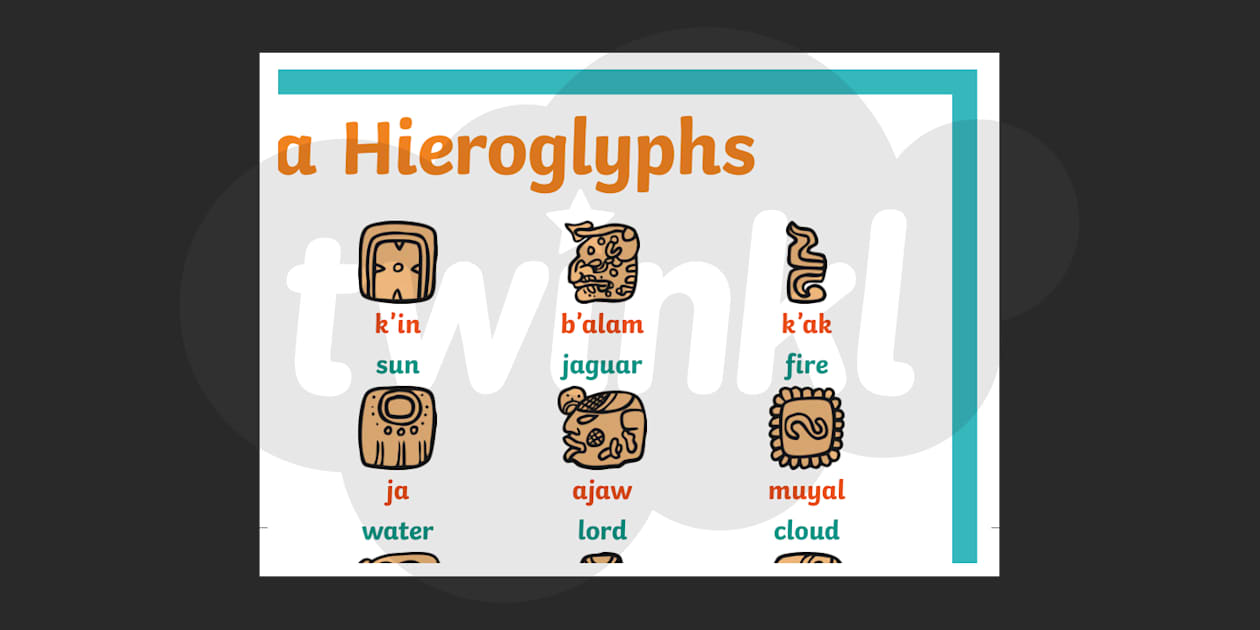 Ancient Maya Hieroglyphs Large Display Poster