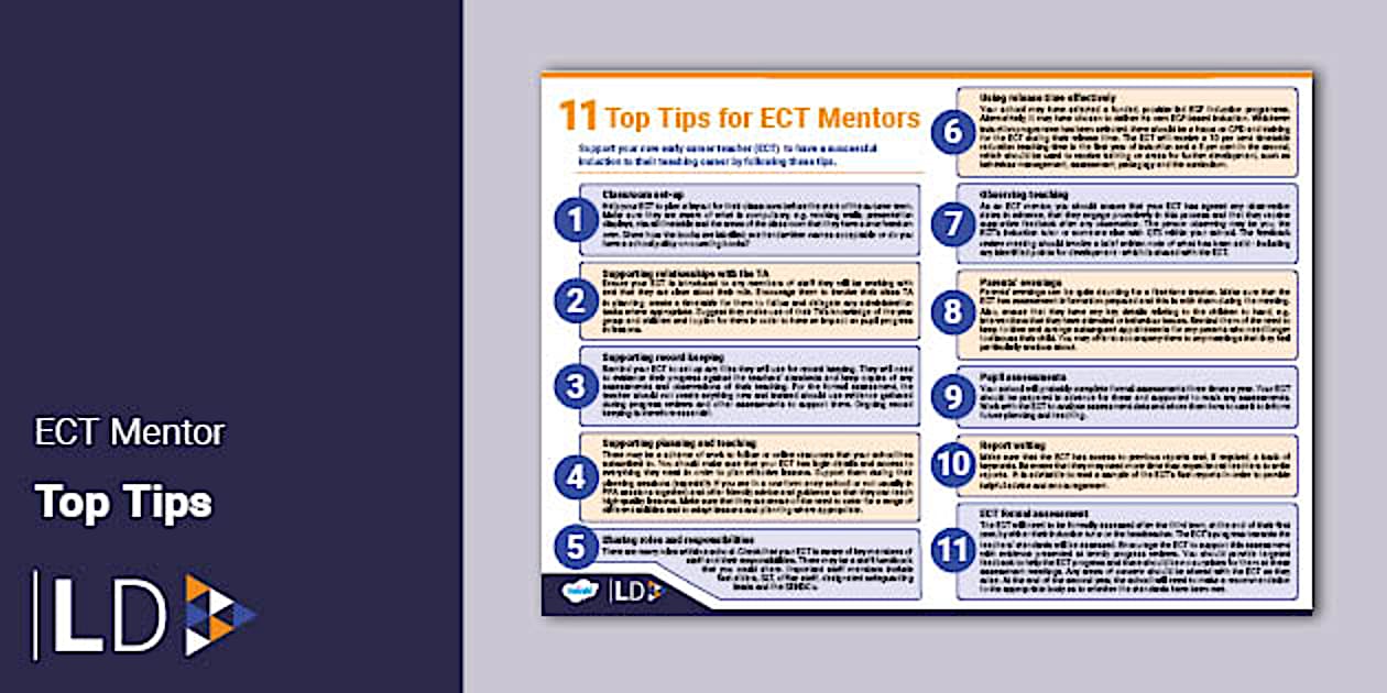 ECT Mentor 11 Top Tips (teacher made) - Twinkl
