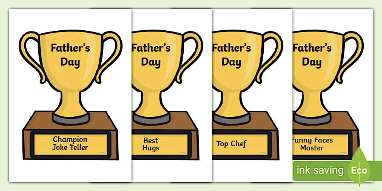 Father's Day Trophy (teacher made) - Twinkl