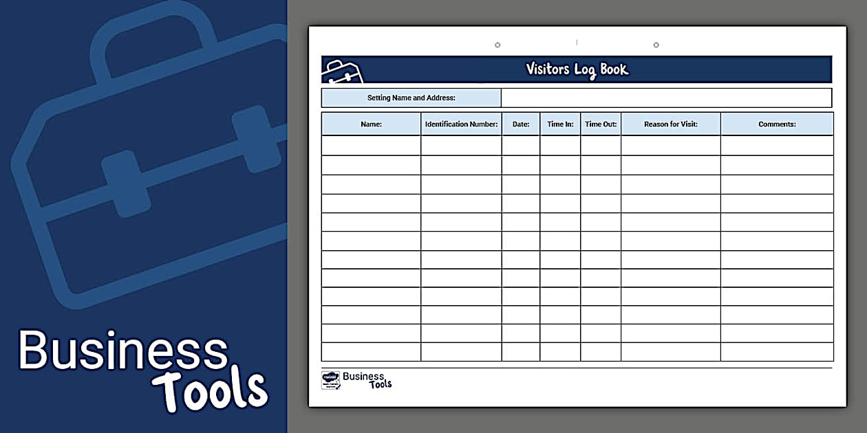 Visitors Log Template (teacher made) Twinkl