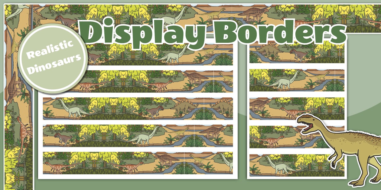 Realistic Dinosaurs Display Borders