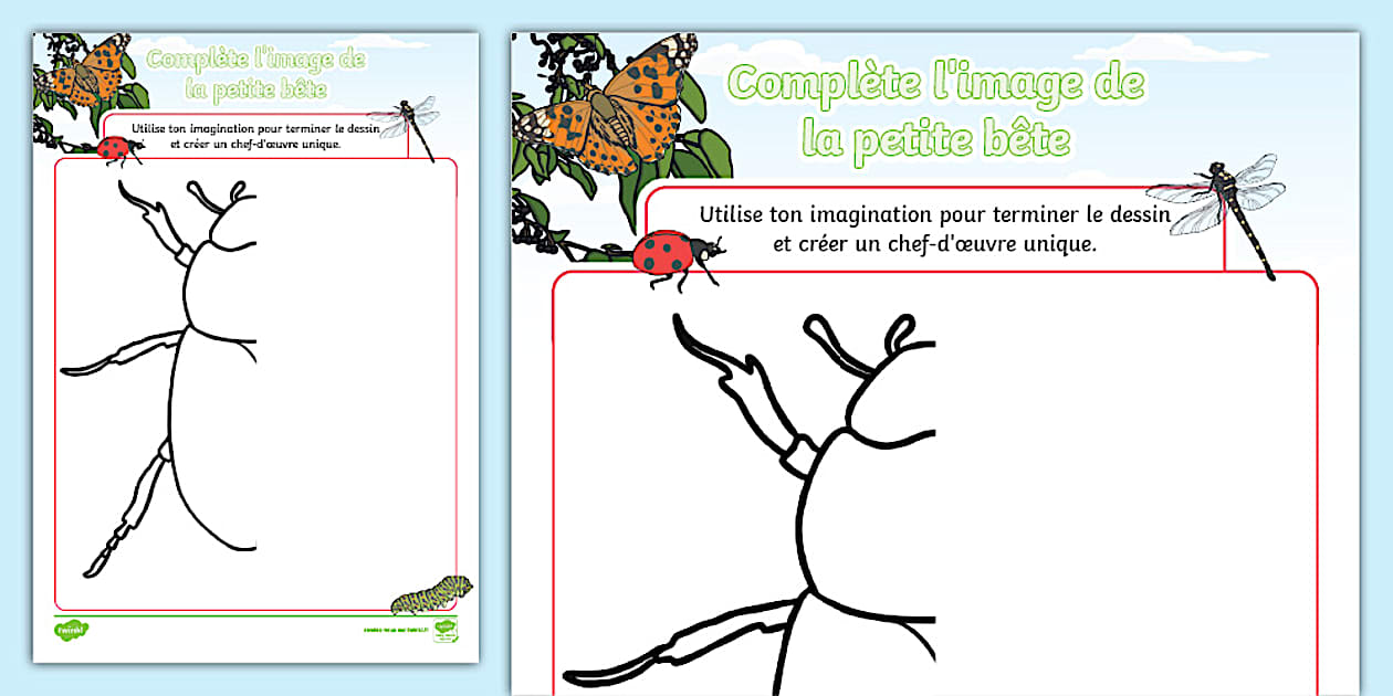 Activité Complète l'image de la petite bête Twinkl — free download