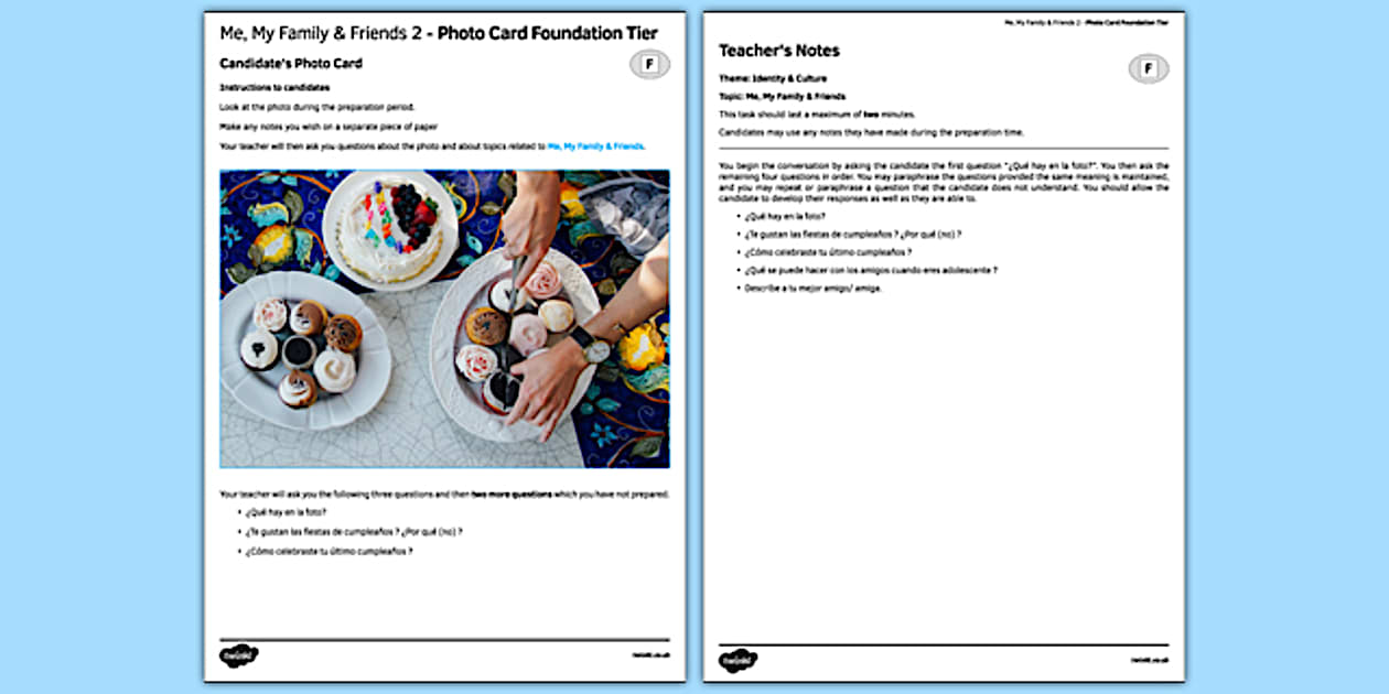 Black and White Me, my Family & Friends 2 Photo-Card Foundation Tier ...