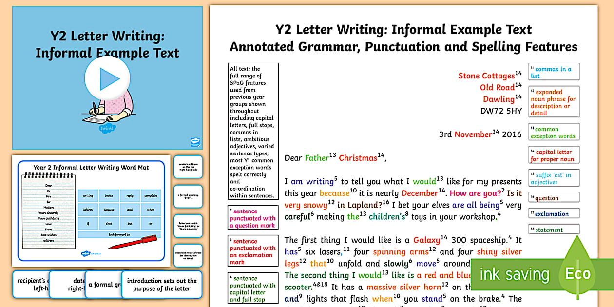 Y2 Letter Writing: Informal Model/Example Text - Twinkl