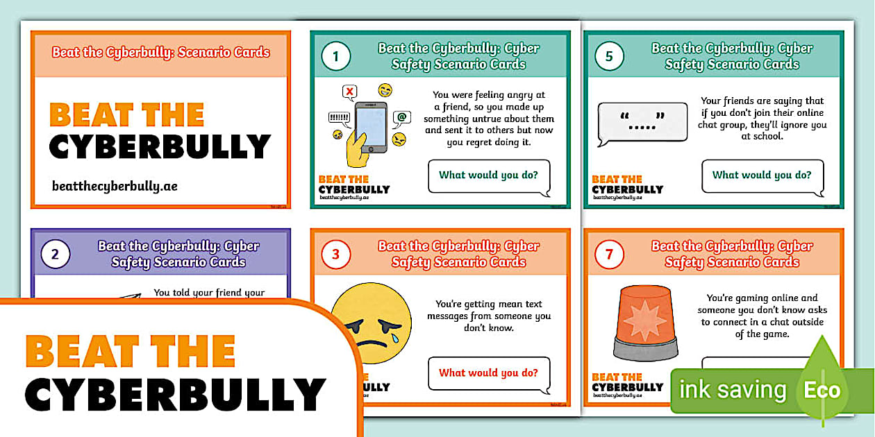 FREE! Beat the Cyberbully Scenario Cards (teacher made)