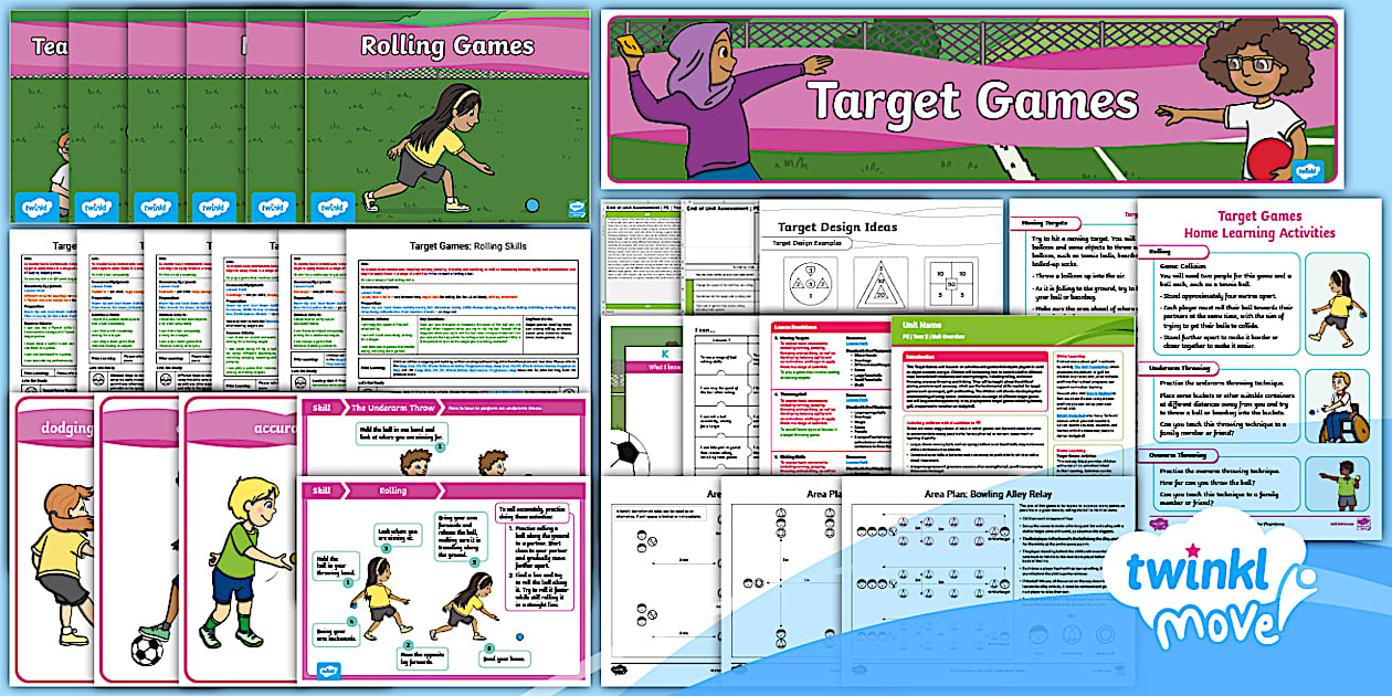 Twinkl Move PE - Year 2 Target Games: Unit Pack - Twinkl