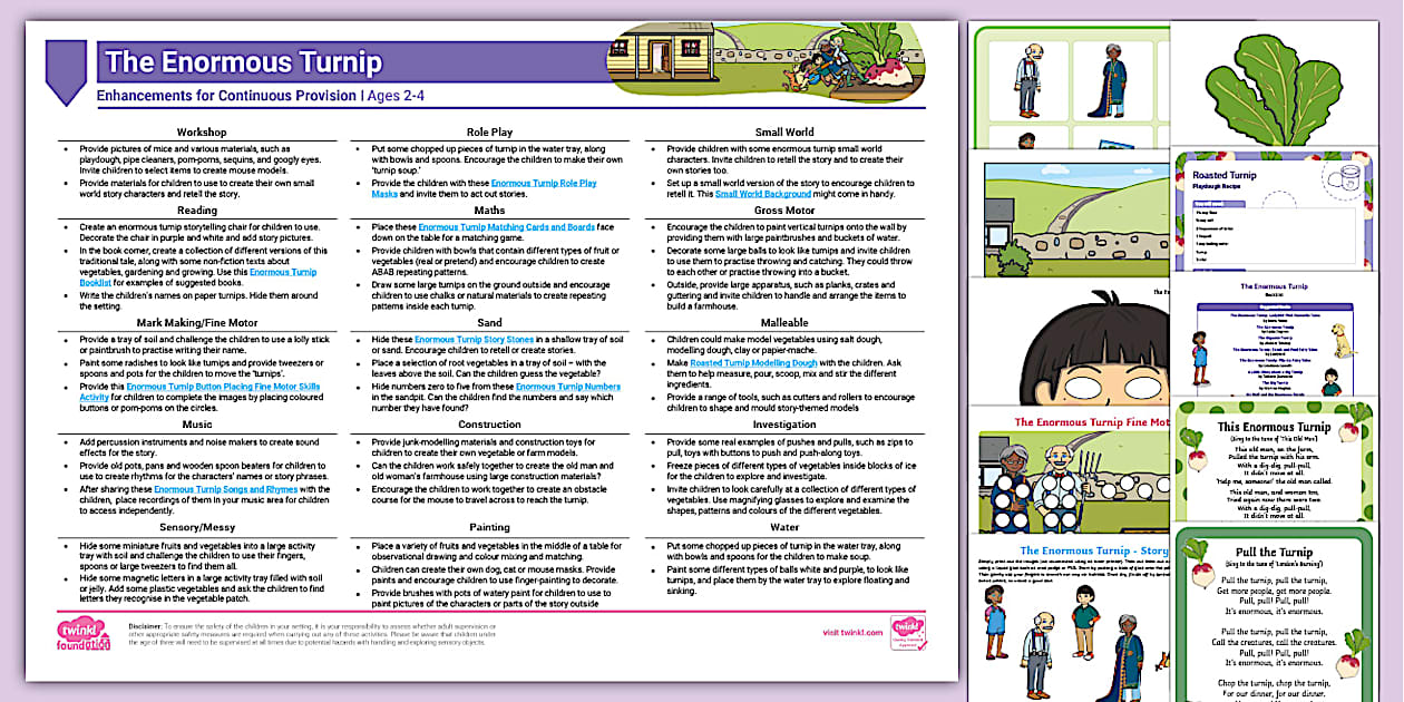 EYFS Enormous Turnip Continuous Provision Planning Ages 2-4