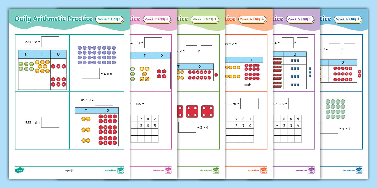  year 3 spring 1 daily arithmetic practice pack twinkl