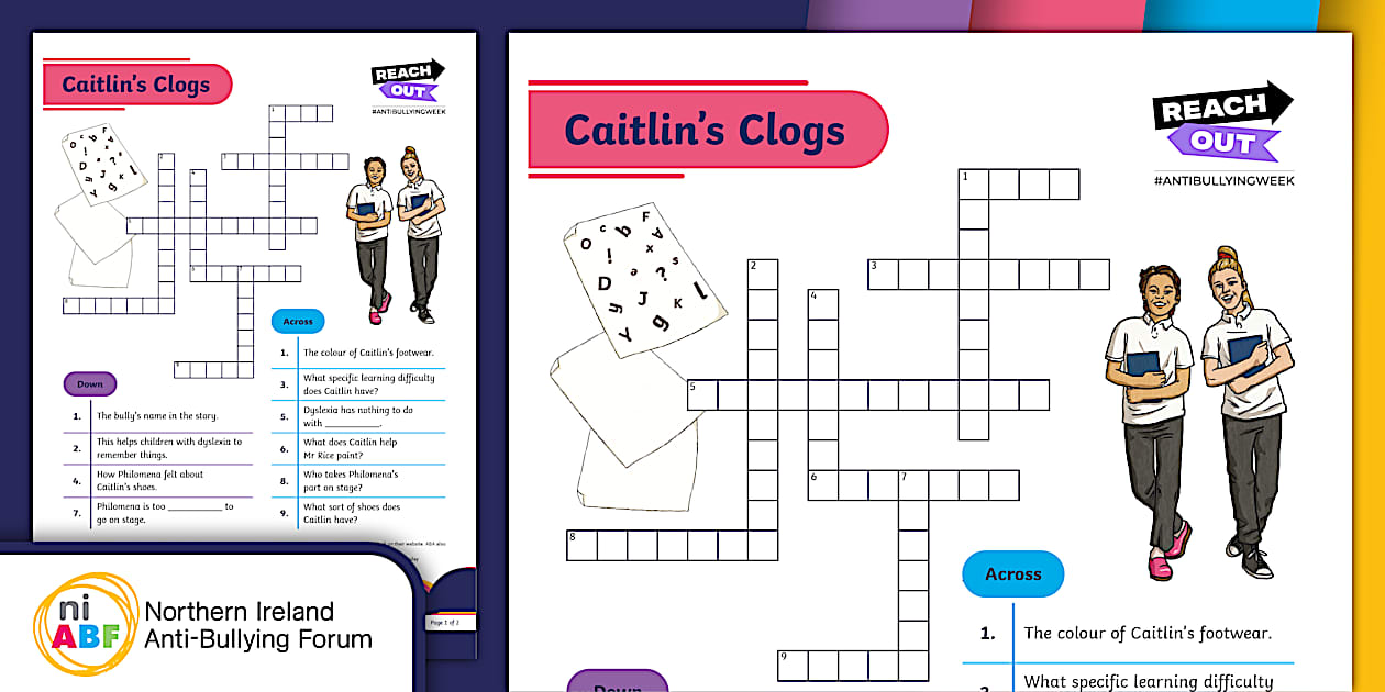 FREE Caitlin #39 s Clogs Anti Bullying Week KS2 Crossword