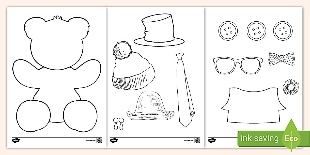 Design an Outfit for a Teddy Activity Sheet - Twinkl