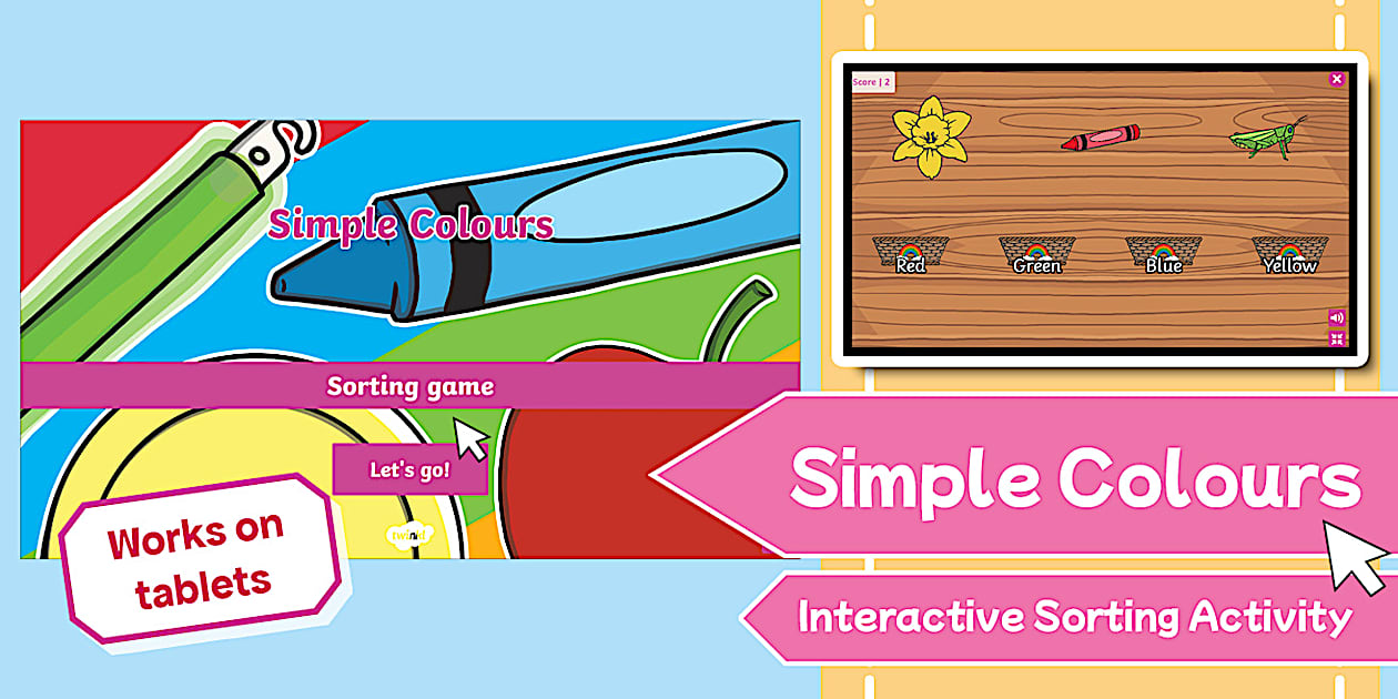 Simple Colours Interactive Sorting Activity