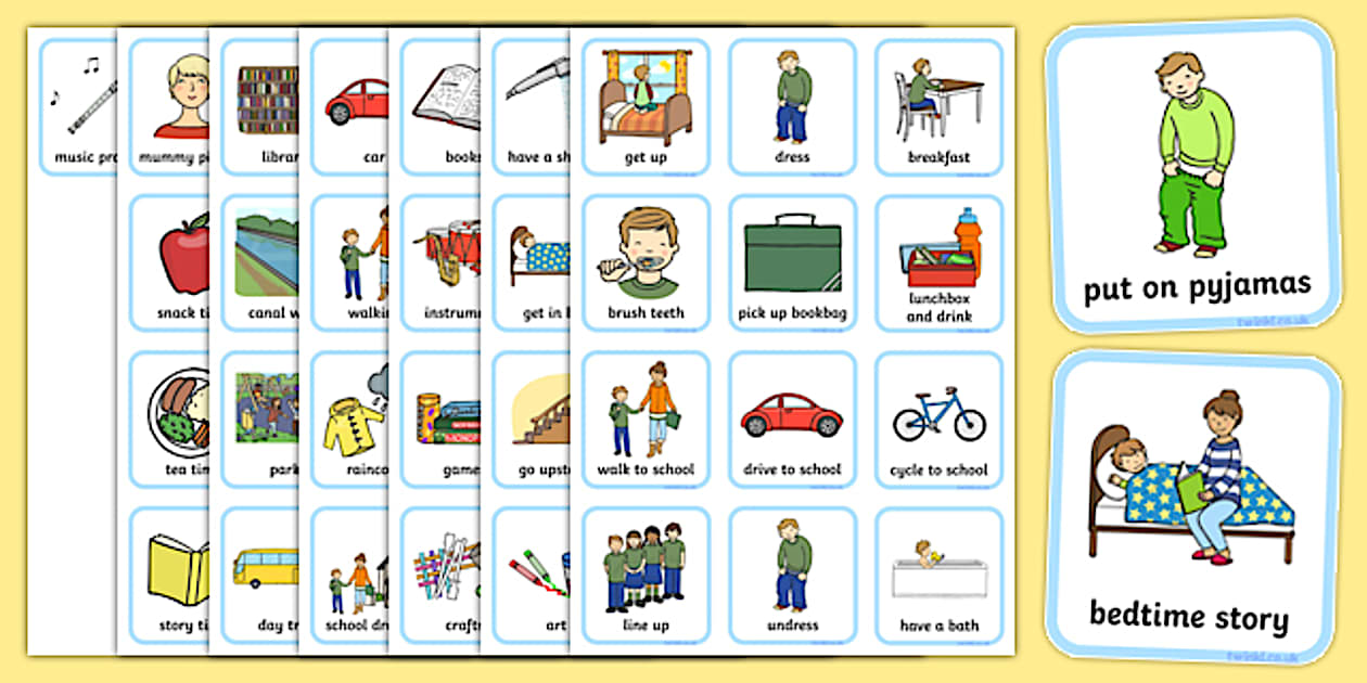 Editable Daily Routine Visual Timetable for Boys - Twinkl