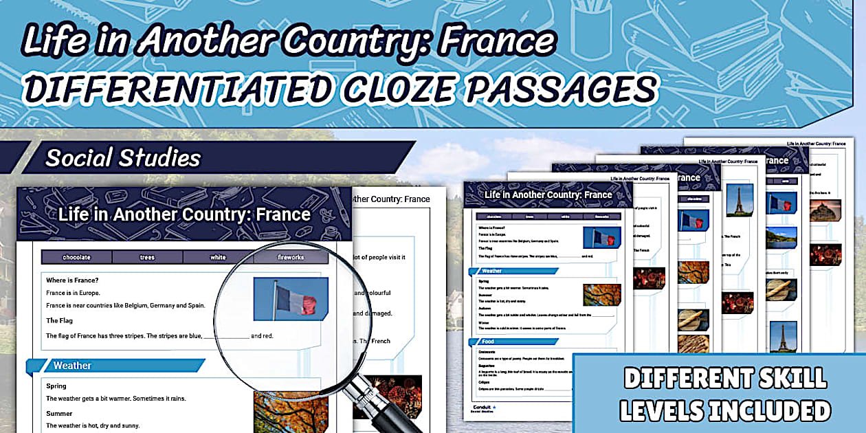 France Differentiated Cloze Passages