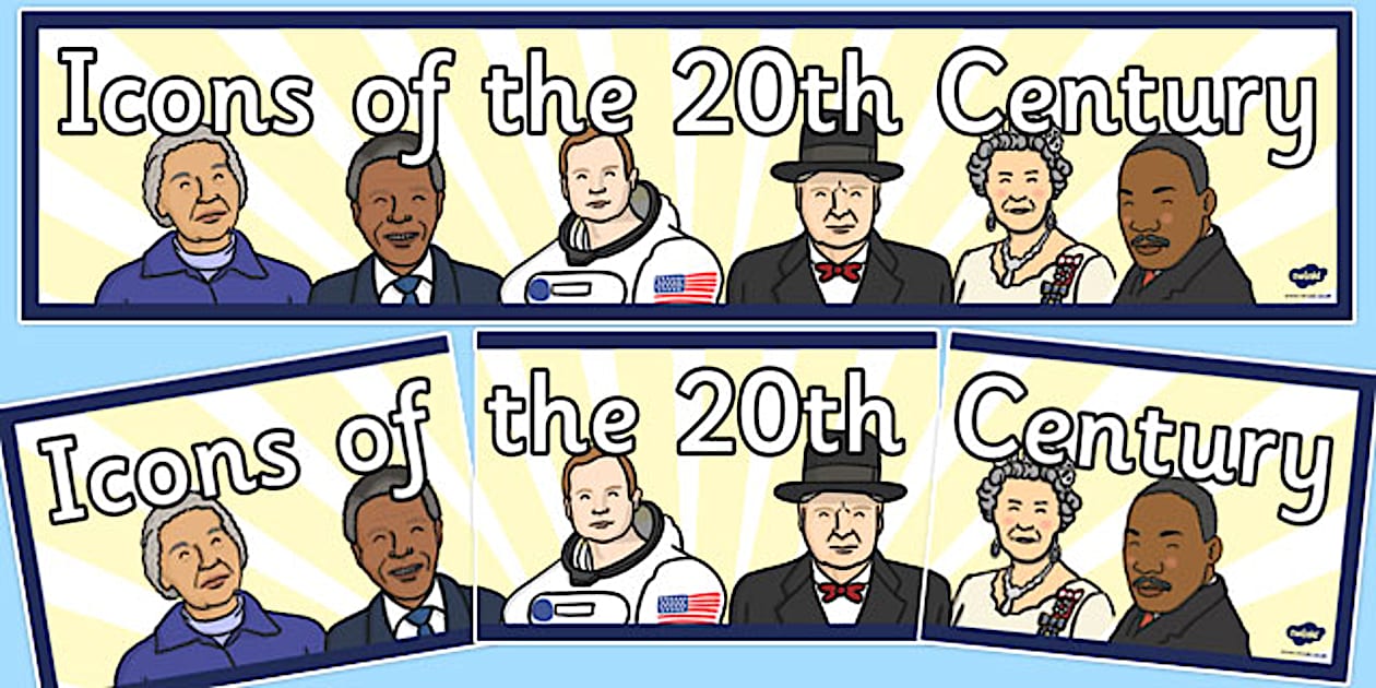 Icons of the 20th Century Display Banner - Twinkl