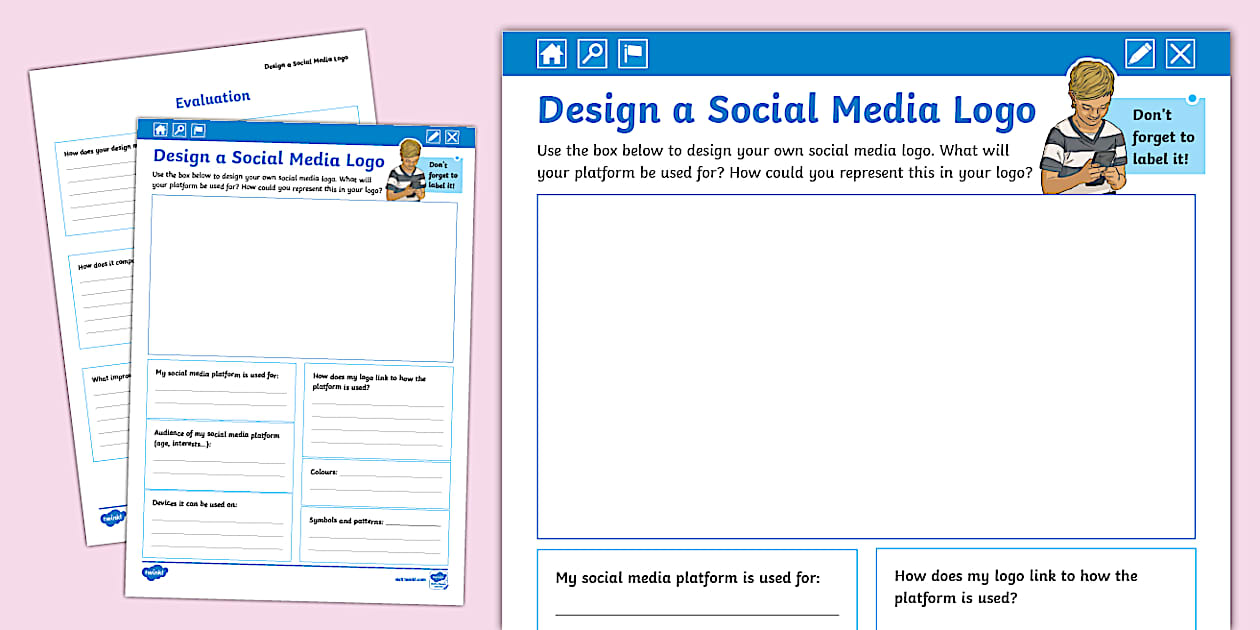 Design Your Own Social Media Logo Worksheet (Teacher-Made)