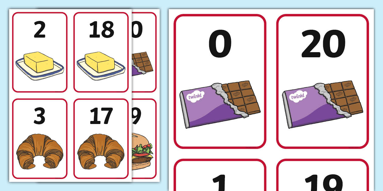 Number Bonds To 20 Matching Cards Food teacher Made number-bonds-to-20-matching-cards-food-teacher-made