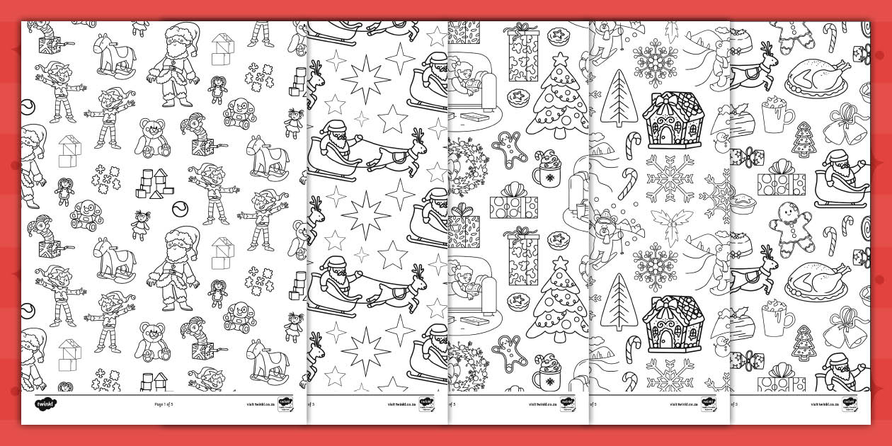 Mindful christmas colouring pages