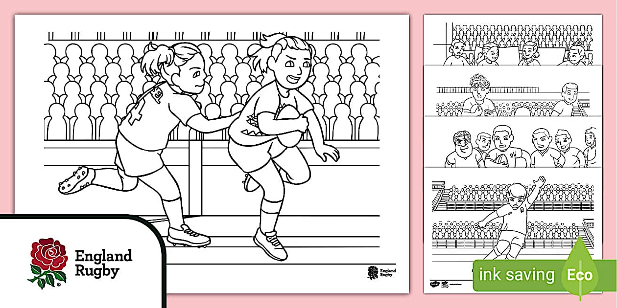 Six Nations Cup Colouring Sheets | England Rugby | Twinkl