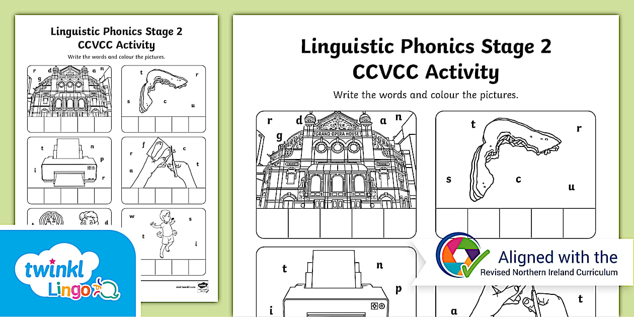 Northern Ireland Linguistic Phonics Stage 2 CCVCC Activity