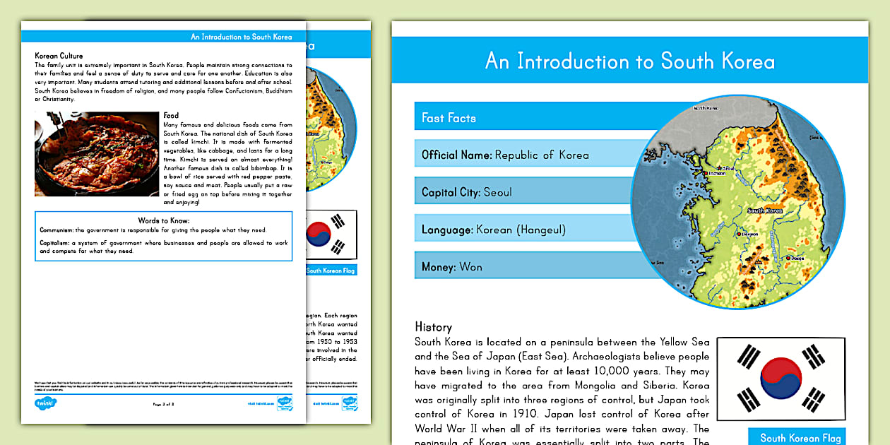 South Korea Fact File | Korean Culture Lesson Plan - Twinkl