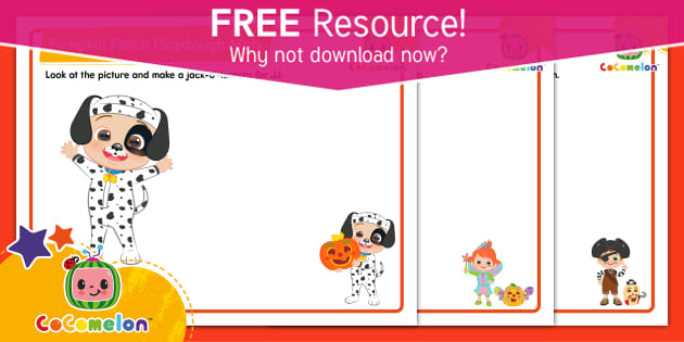 FREE CoComelon Pumpkin Playdough Mats | Halloween Craft | Pre-K