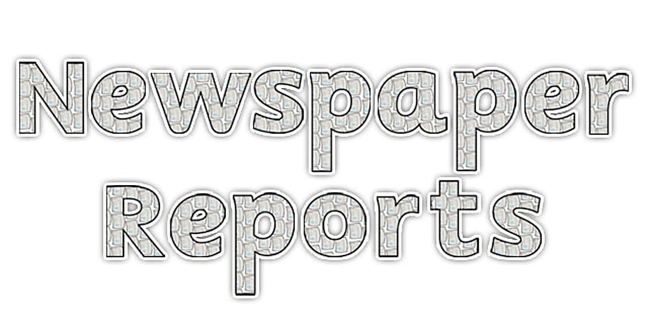 'Newspaper Reports' Display Lettering