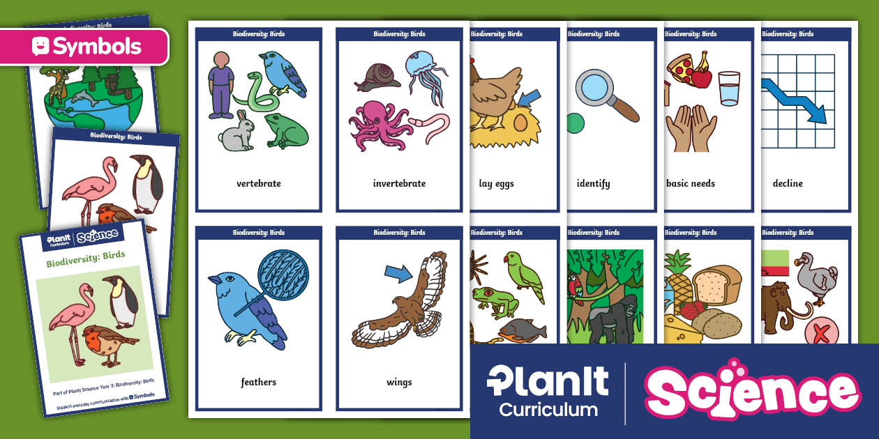 Twinkl Symbols: PlantIt Science: Birds: Year 3: Flashcards