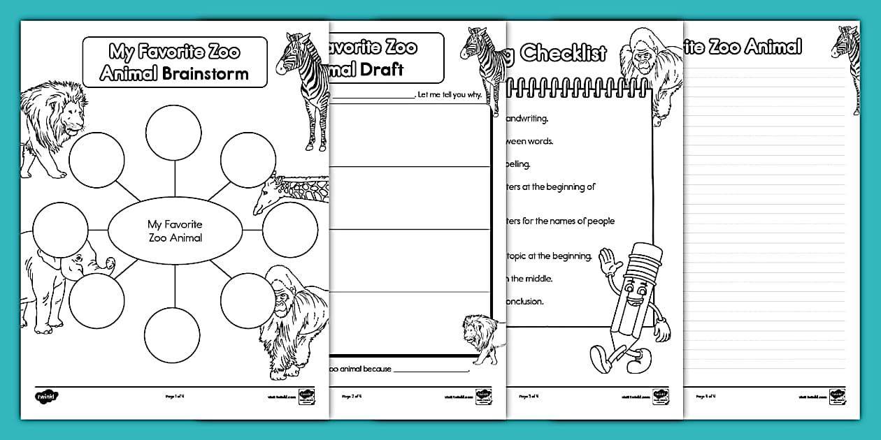 First Grade My Favorite Zoo Animal Informative Writing