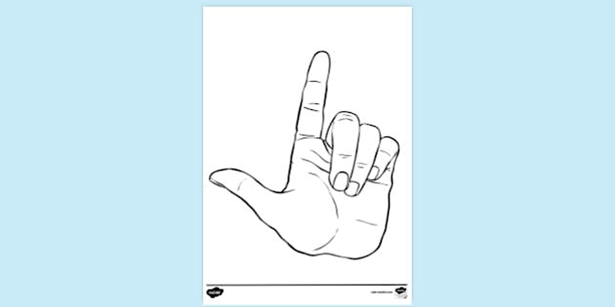 Hand with Thumb and 1 Finger Up Colouring Sheet - Twinkl