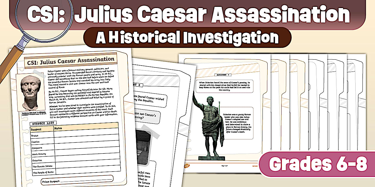 CSI: Julius Caesar Assassination Activity for 6th 8th Grade