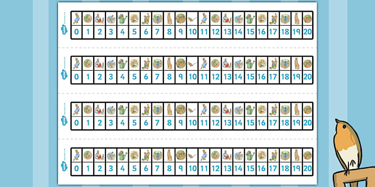 The Tale of Peter Rabbit Number Track 0-20 (teacher made)