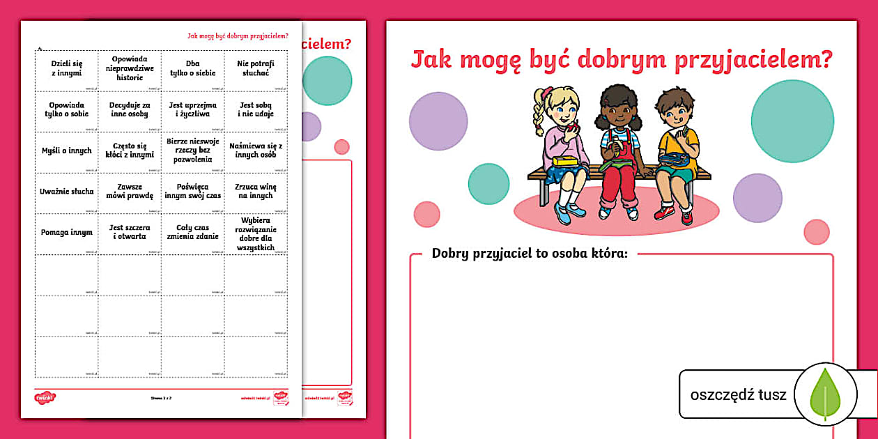 Jaki Powinien Być Przyjaciel Po Angielsku www.twinkl.com.br