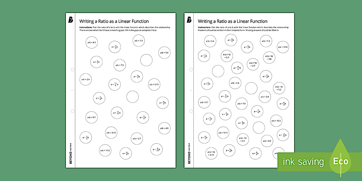 Ratio As A Linear Function