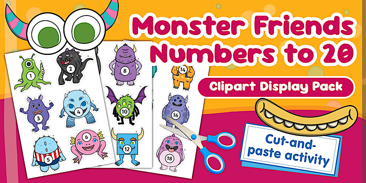Monster Friends Numbers to 20 Clipart Display Pack