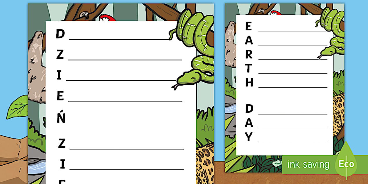 Earth Day Acrostic Poem English/Polish - Twinkl