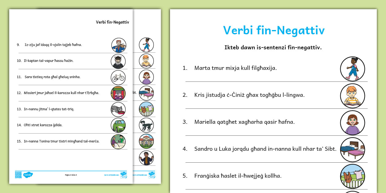 Il-Grammatika l Karta tat-Taħriġ: Verbi fin-Negattiv