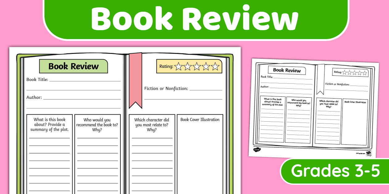 Book Review Template for 3rd-5th Grade