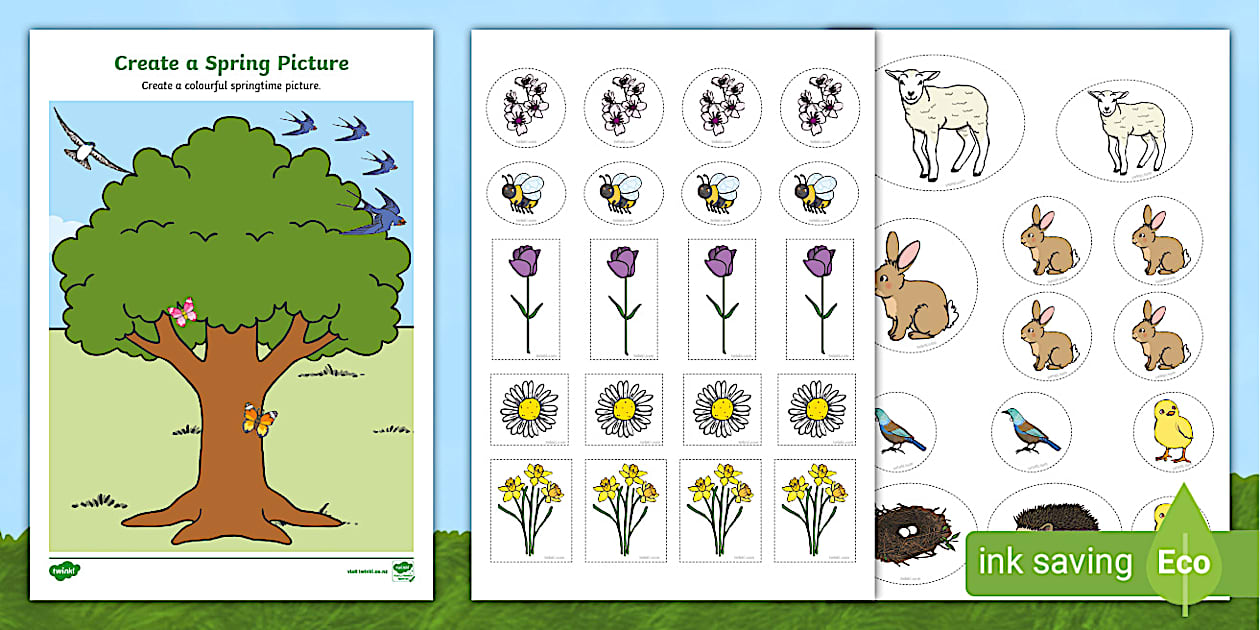 Spring Tree Cutting Skills Activity (teacher made) - Twinkl