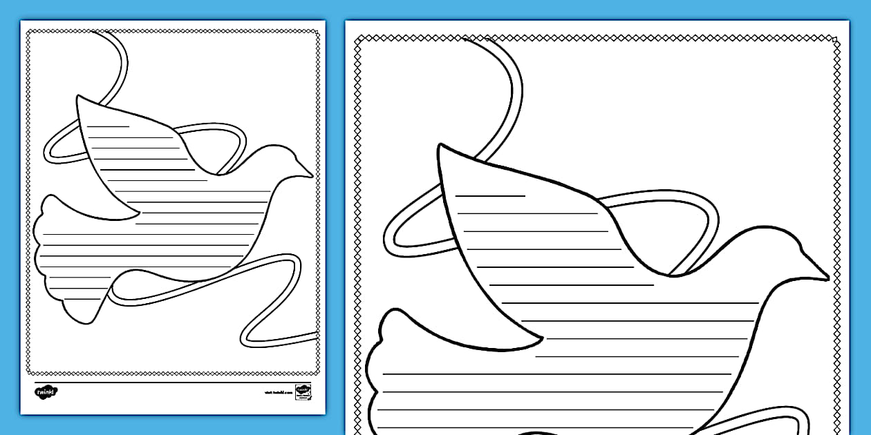 Dove Writing Template (ティーチャーメイド) Twinkl