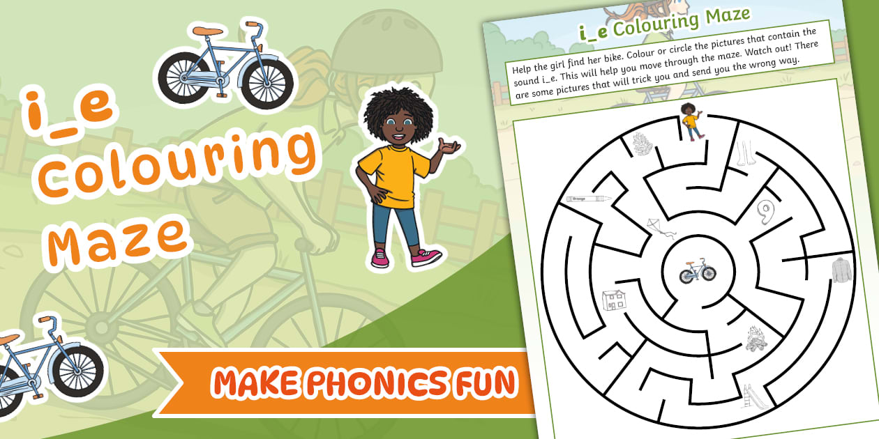 i_e Phonics Colouring Maze