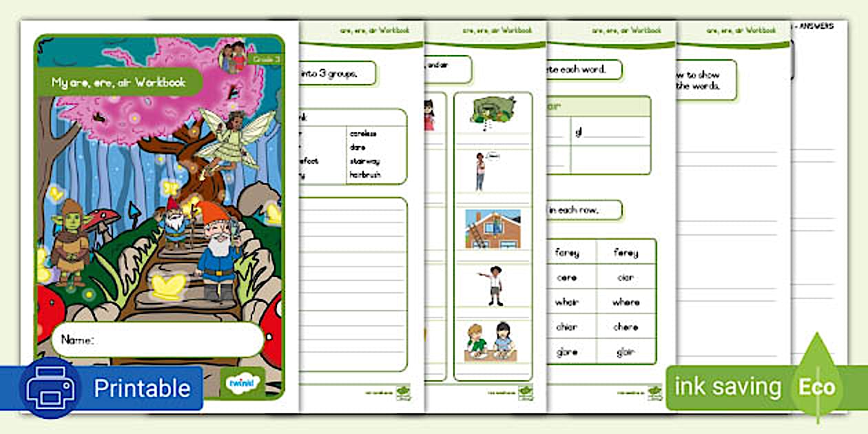 Grade 3 Phonics: are, ere, air Workbook