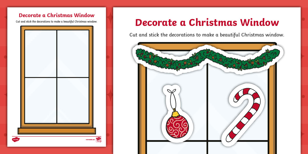 Decorate a Christmas Window Cut and Stick Activity