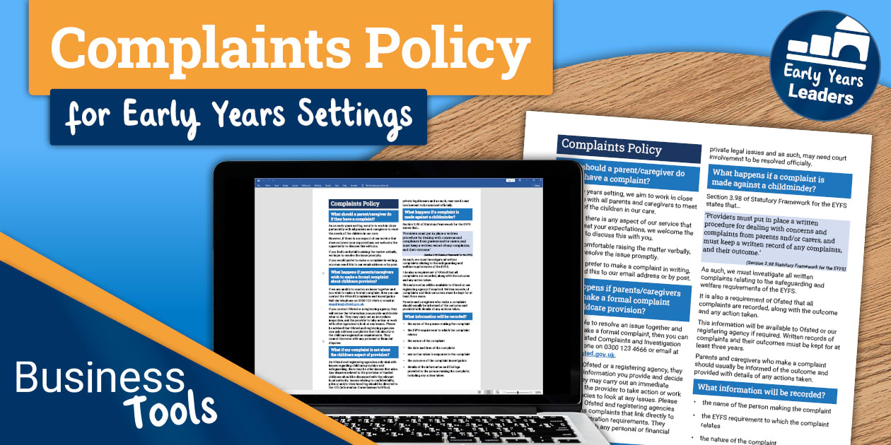 Complaints Policy | Early Years Settings and Childminders