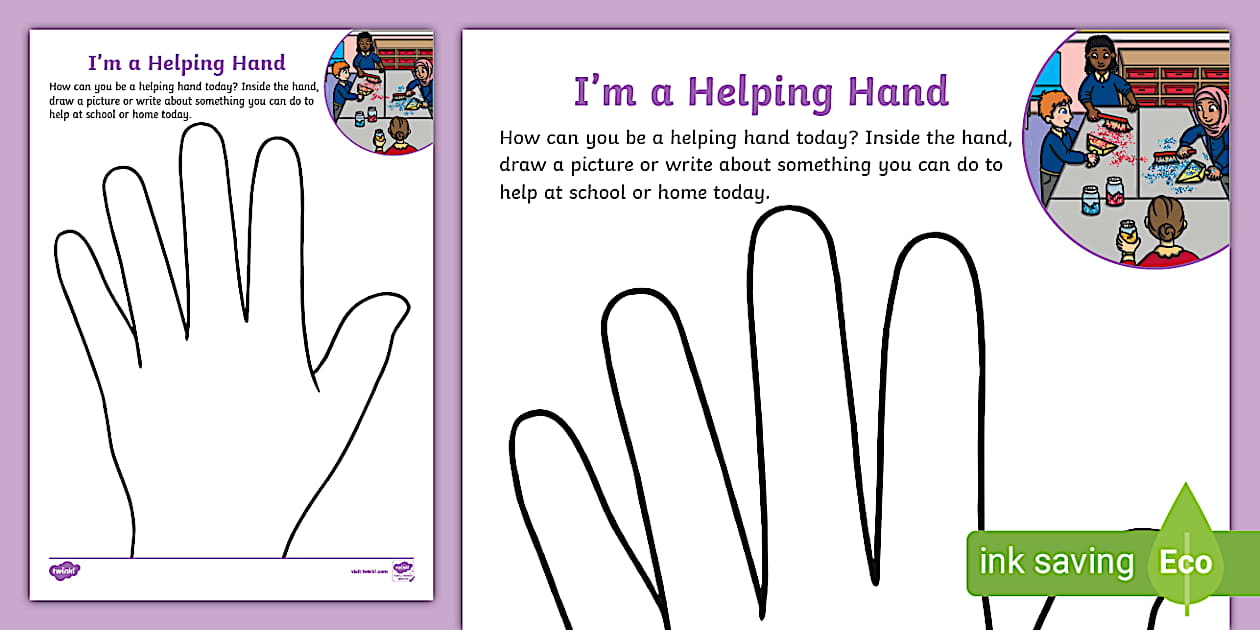 I’m a Helping Hand Activity Sheet (teacher made) - Twinkl